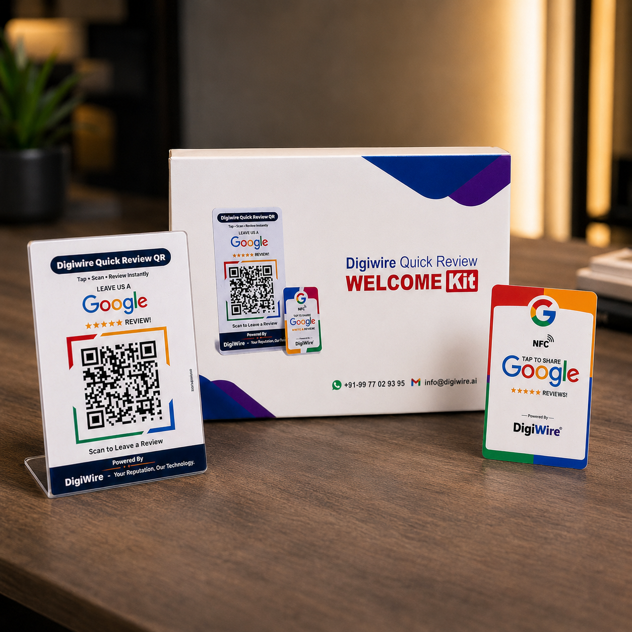 Digiwire premium luxury NFC card with gold accents