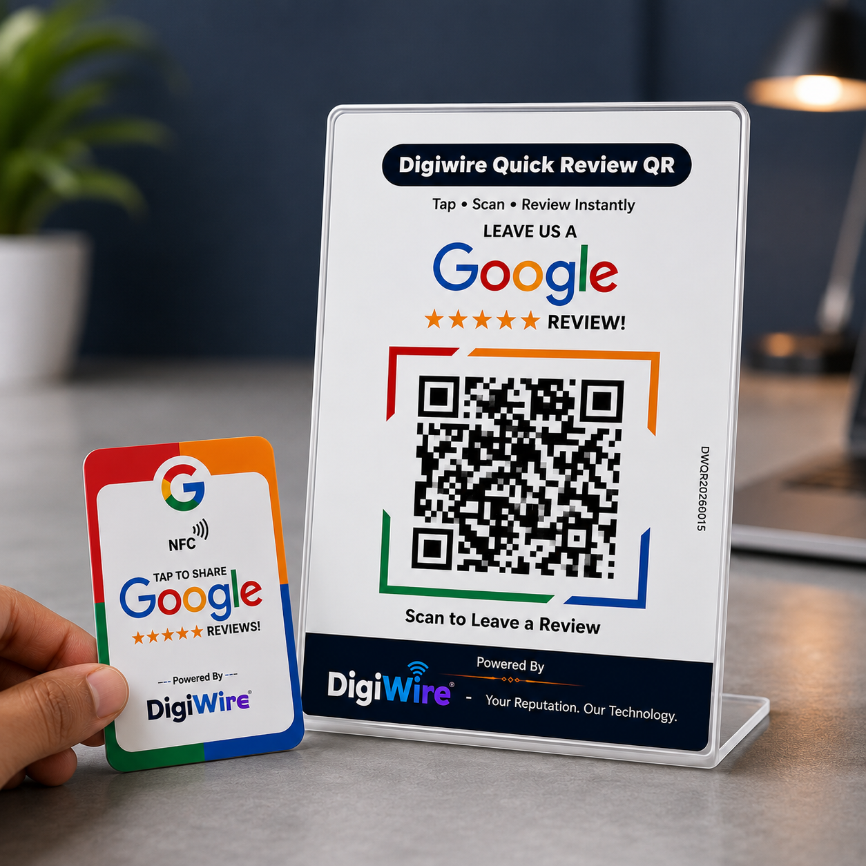 Digiwire acrylic standee with Google AI Magic QR Code